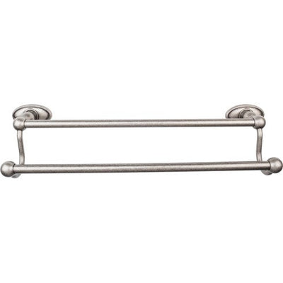 Top Knobs Edwardian Bath Towel Bar Double, Oval Backplate 18" in Antique Pewter