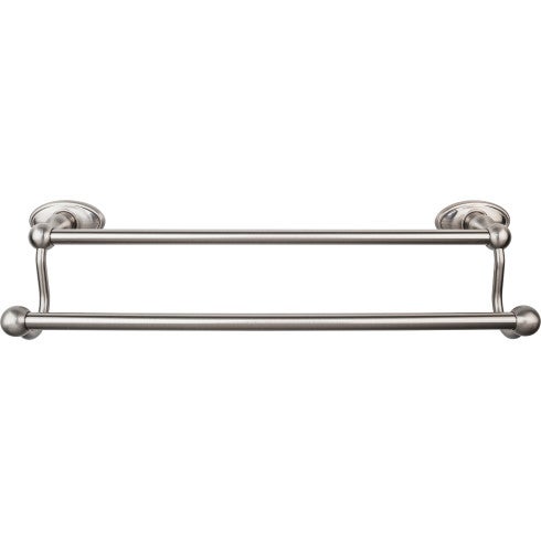 Top Knobs Edwardian Bath Towel Bar Double, Oval Backplate 18" in Brushed Satin Nickel