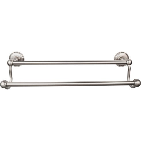 Top Knobs Edwardian Bath Towel Bar Double, Plain Backplate 18" in Brushed Satin Nickel