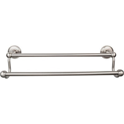 Top Knobs Edwardian Bath Towel Bar Double, Plain Backplate 18" in Brushed Satin Nickel