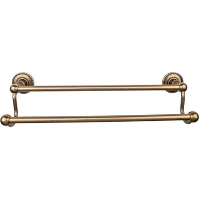 Top Knobs Edwardian Bath Towel Bar Double, Beaded Backplate 18" in German Bronze