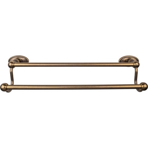 Top Knobs Edwardian Bath Towel Bar Double, Oval Backplate 18" in German Bronze