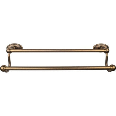 Top Knobs Edwardian Bath Towel Bar Double, Oval Backplate 18" in German Bronze