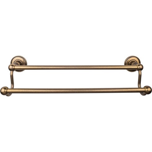 Top Knobs Edwardian Bath Towel Bar Double, Plain Backplate 18" in German Bronze