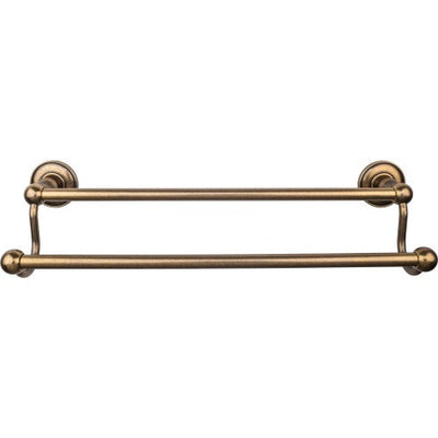 Top Knobs Edwardian Bath Towel Bar Double, Plain Backplate 18" in German Bronze