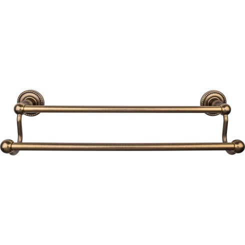 Top Knobs Edwardian Bath Towel Bar Double, Rope Backplate 18" in German Bronze