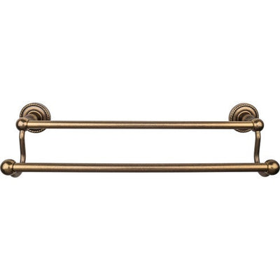 Top Knobs Edwardian Bath Towel Bar Double, Rope Backplate 18" in German Bronze