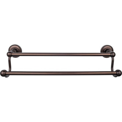 Top Knobs Edwardian Bath Towel Bar Double, Beaded Backplate 18" in Oil Rubbed Bronze
