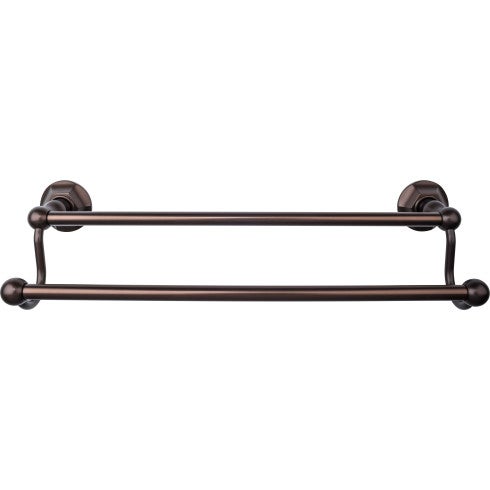 Top Knobs Edwardian Bath Towel Bar Double, Hex Backplate 18" in Oil Rubbed Bronze