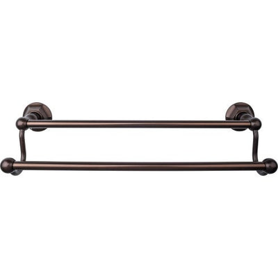 Top Knobs Edwardian Bath Towel Bar Double, Hex Backplate 18" in Oil Rubbed Bronze