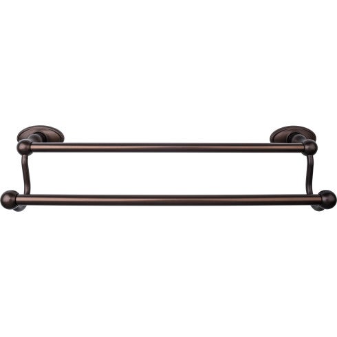 Top Knobs Edwardian Bath Towel Bar Double, Oval Backplate 18" in Oil Rubbed Bronze