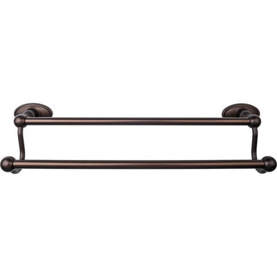 Top Knobs Edwardian Bath Towel Bar Double, Oval Backplate 18" in Oil Rubbed Bronze