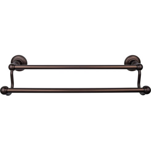 Top Knobs Edwardian Bath Towel Bar Double, Plain Backplate 18" in Oil Rubbed Bronze