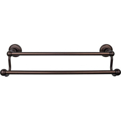 Top Knobs Edwardian Bath Towel Bar Double, Plain Backplate 18" in Oil Rubbed Bronze