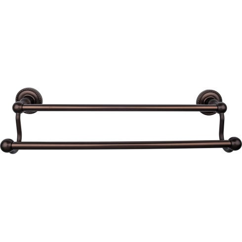 Top Knobs Edwardian Bath Towel Bar Double, Rope Backplate 18" in Oil Rubbed Bronze