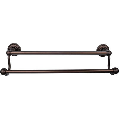 Top Knobs Edwardian Bath Towel Bar Double, Rope Backplate 18" in Oil Rubbed Bronze