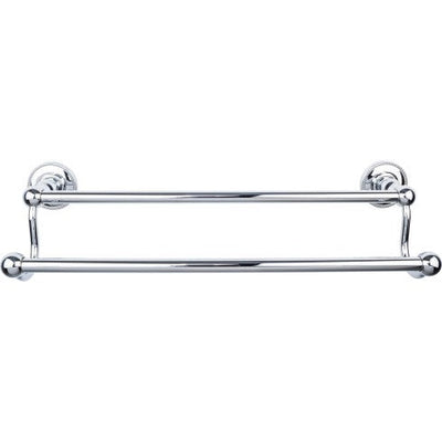 Top Knobs Edwardian Bath Towel Bar Double, Beaded Backplate 18" in Polished Chrome