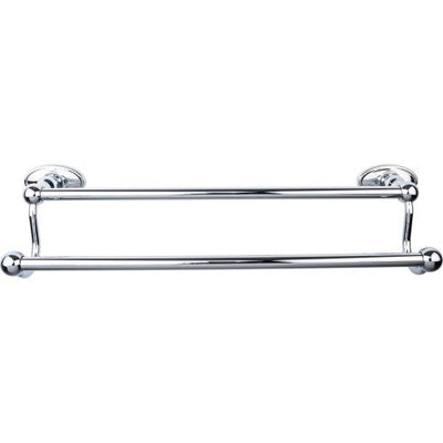 Top Knobs Edwardian Bath Towel Bar Double, Oval Backplate 18" in Polished Chrome