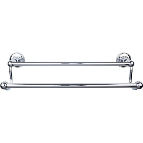 Top Knobs Edwardian Bath Towel Bar Double, Plain Backplate 18" in Polished Chrome