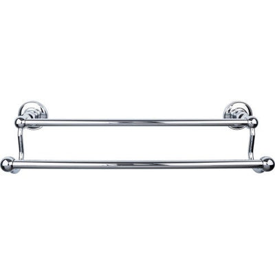 Top Knobs Edwardian Bath Towel Bar Double, Plain Backplate 18" in Polished Chrome