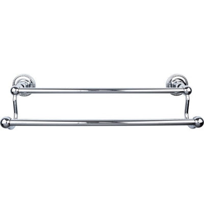 Top Knobs Edwardian Bath Towel Bar Double, Rope Backplate 18" in Polished Chrome