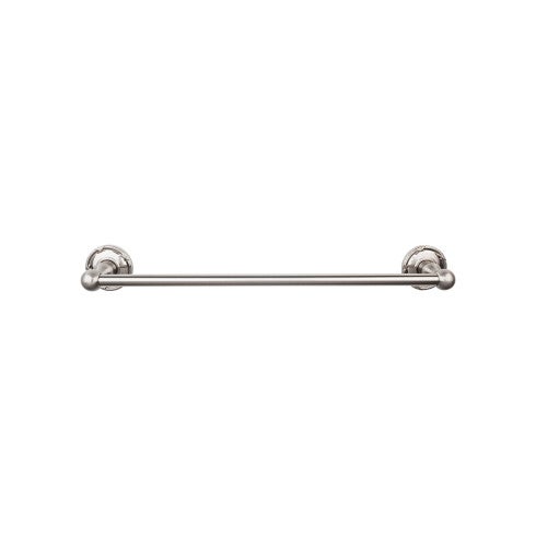 Top Knobs Edwardian Bath Towel Bar Single, Ribbon Backplate 24" in Brushed Satin Nickel