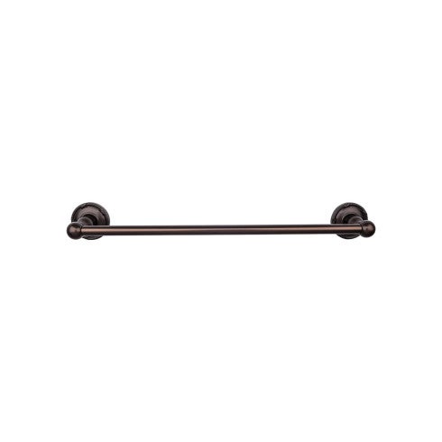 Top Knobs Edwardian Bath Towel Bar Single, Ribbon Backplate 24" in Oil Rubbed Bronze