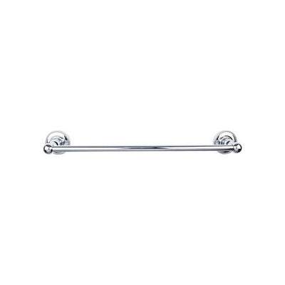 Top Knobs Edwardian Bath Towel Bar Single, Beaded Backplate 24" in Polished Chrome