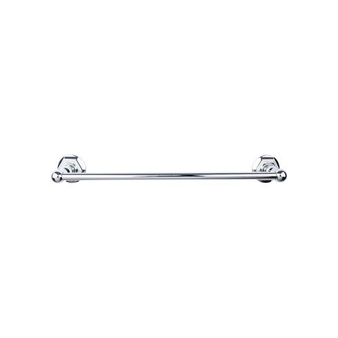Top Knobs Edwardian Bath Towel Bar Single, Hex Backplate 24" in Polished Chrome