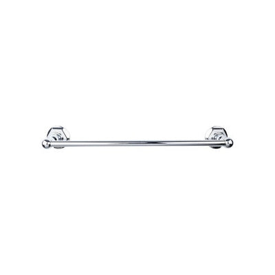 Top Knobs Edwardian Bath Towel Bar Single, Hex Backplate 24" in Polished Chrome