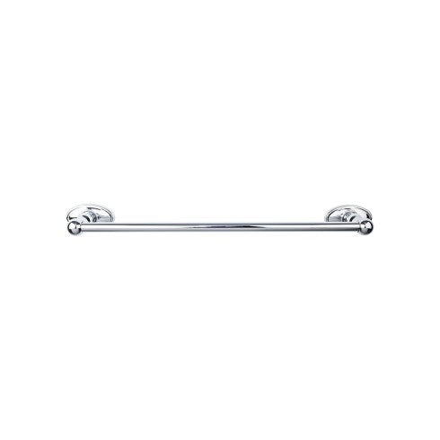 Top Knobs Edwardian Bath Towel Bar Single, Oval Backplate 24" in Polished Chrome