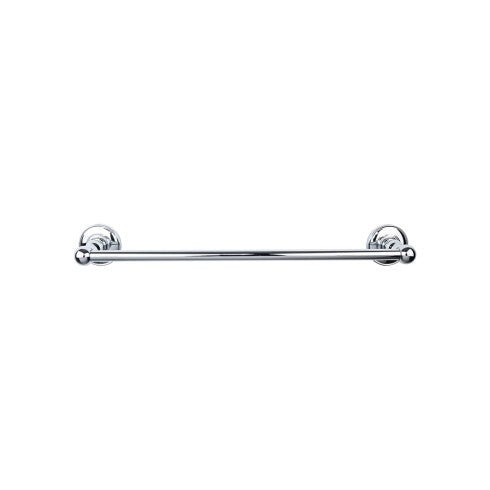 Top Knobs Edwardian Bath Towel Bar Single, Plain Backplate 24" in Polished Chrome