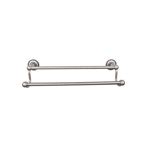Top Knobs Edwardian Bath Towel Bar Double, Beaded Backplate 24" in Antique Pewter