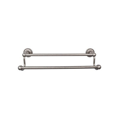 Top Knobs Edwardian Bath Towel Bar Double, Rope Backplate 24" in Antique Pewter
