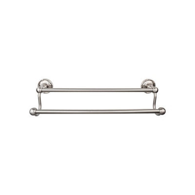 Top Knobs Edwardian Bath Towel Bar Double, Ribbon Backplate 24" in Brushed Satin Nickel