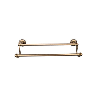 Top Knobs Edwardian Bath Towel Bar Double, Beaded Backplate 24" in German Bronze