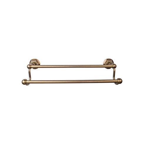 Top Knobs Edwardian Bath Towel Bar Double, Hex Backplate 24" in German Bronze
