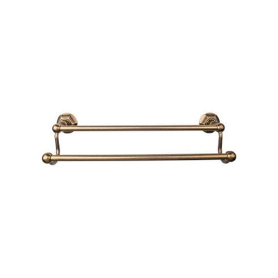 Top Knobs Edwardian Bath Towel Bar Double, Hex Backplate 24" in German Bronze