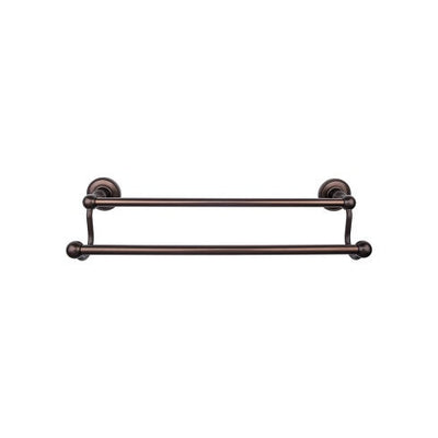 Top Knobs Edwardian Bath Towel Bar Double, Beaded Backplate 24" in Oil Rubbed Bronze