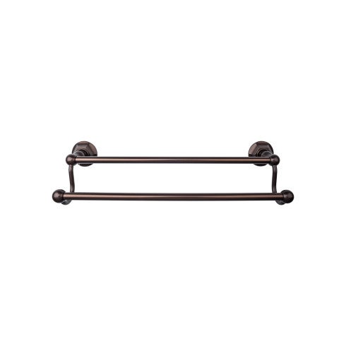Top Knobs Edwardian Bath Towel Bar Double, Hex Backplate 24" in Oil Rubbed Bronze
