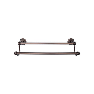 Top Knobs Edwardian Bath Towel Bar Double, Hex Backplate 24" in Oil Rubbed Bronze