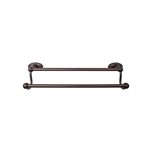 Top Knobs Edwardian Bath Towel Bar Double, Oval Backplate 24" in Oil Rubbed Bronze