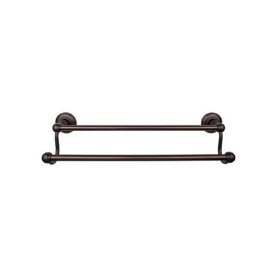 Top Knobs Edwardian Bath Towel Bar Double, Plain Backplate 24" in Oil Rubbed Bronze
