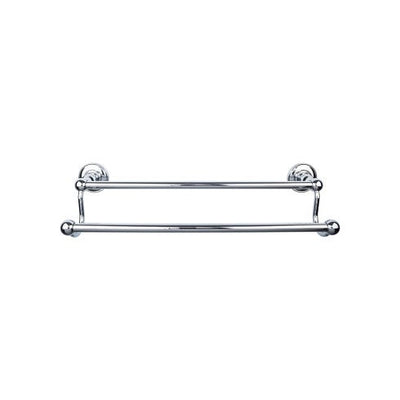 Top Knobs Edwardian Bath Towel Bar Double, Plain Backplate 24" in Polished Chrome