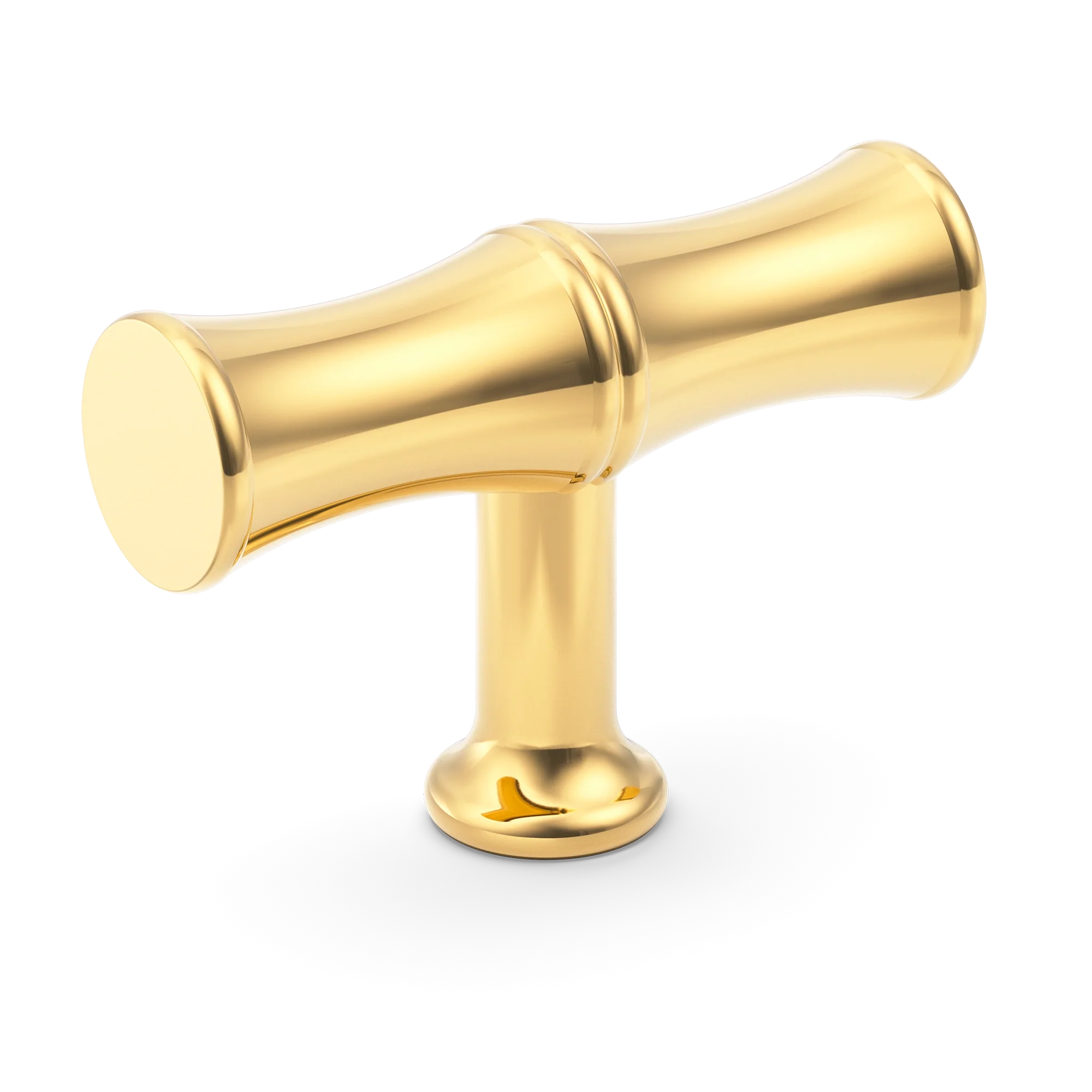 Armac Martin Grove Bamboo T-bar Handle in 64mm / Polished Brass Lacquered