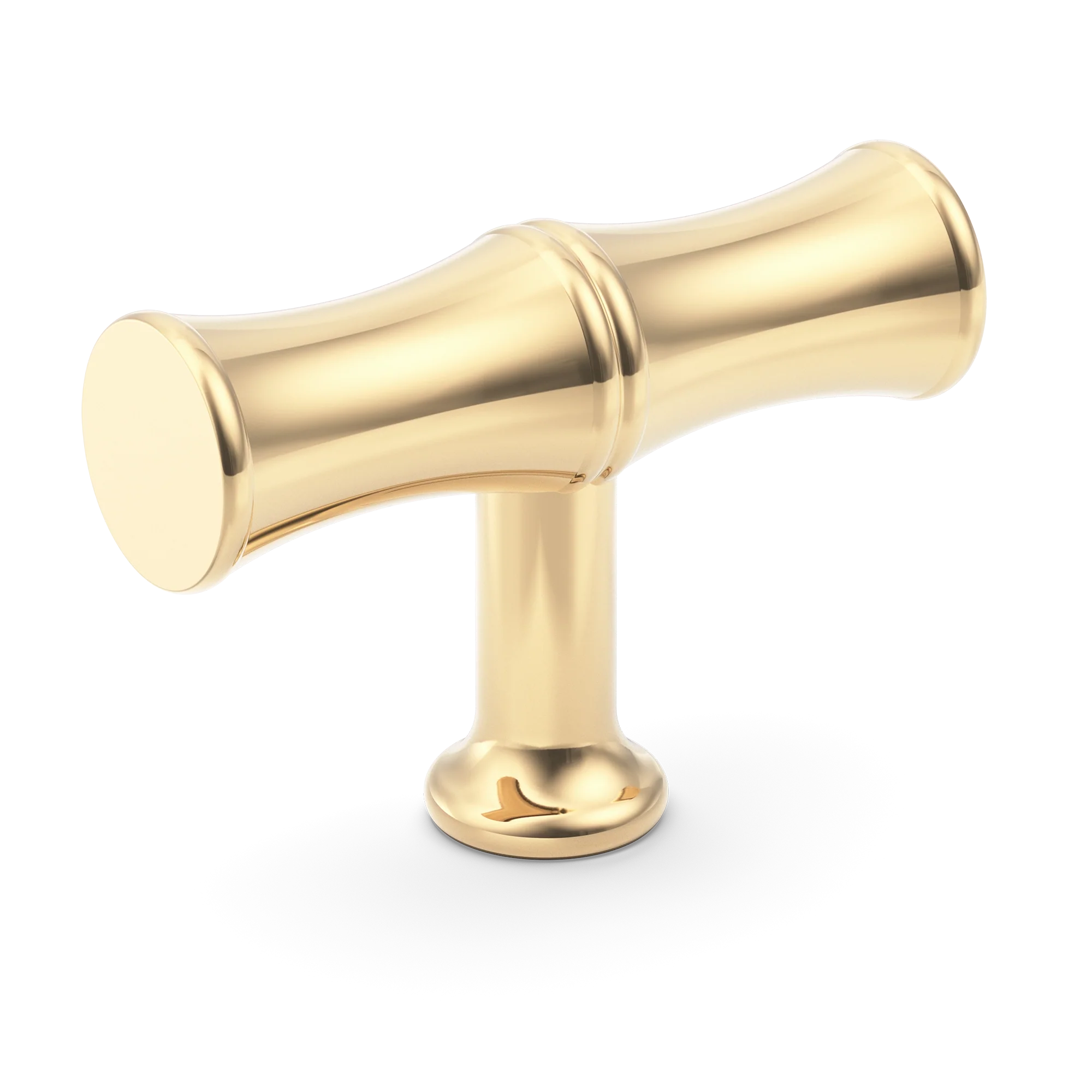 Armac Martin Grove Bamboo T-bar Handle in 64mm / Polished Brass Unlacquered