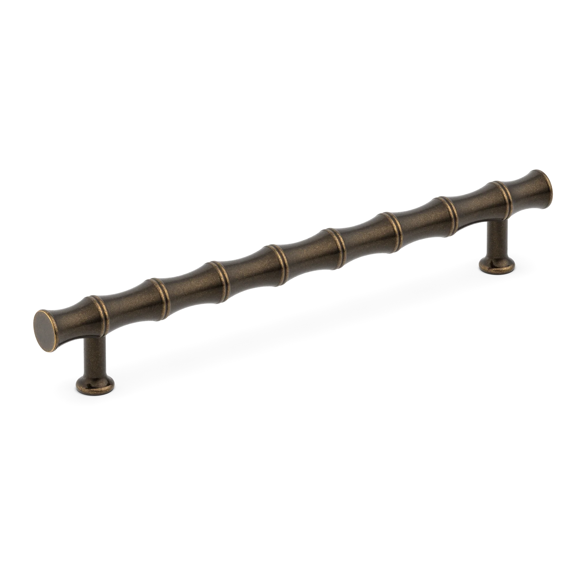 Armac Martin Grove Bamboo Cabinet Handle in 96mm / Dark Aged Brass
