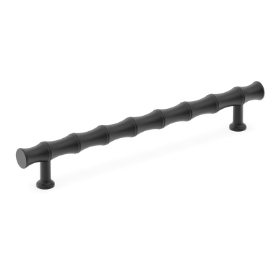 Armac Martin Grove Bamboo Cabinet Handle in 96mm / Matt Black Lacquered