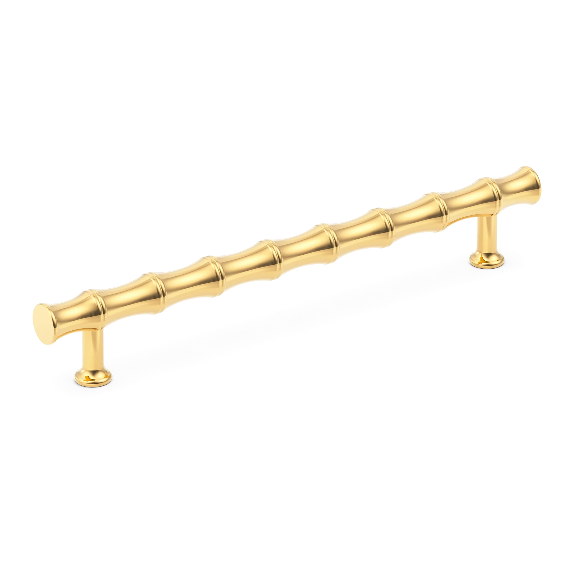 Armac Martin Grove Bamboo Cabinet Handle in 96mm / Polished Brass Lacquered