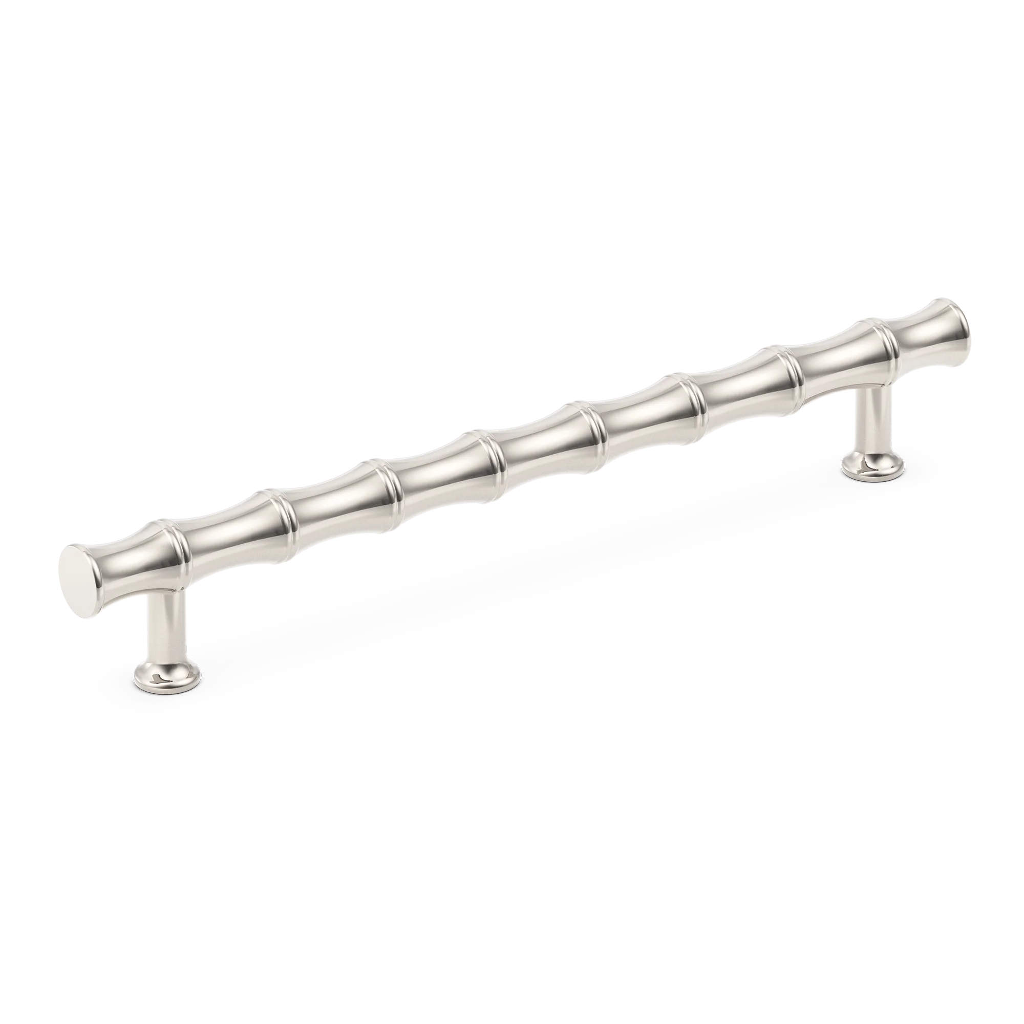 Armac Martin Grove Bamboo Cabinet Handle in 96mm / Polished Nickel Plate
